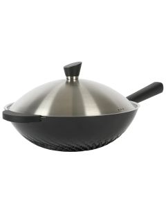Kenmore Eugene 13 Inch Nonstick Cast Alumium Wok with Stainless Steel Lid