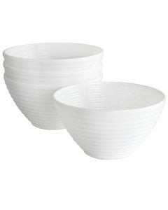 Gibson Ultra Patio 4 Piece Tempered Opal Glass Dessert Bowl Set in White